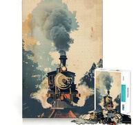 Puzzle a forma di locomotiva a vapore per adulti, 1000 pezzi, gioco stimolante per la mente, calma e creatività 50x75cm