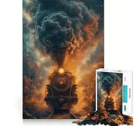 Puzzle a forma di locomotiva retrò per adulti, 1000 pezzi, rompicapo rilassante, attività di assemblaggio, regalo perfetto (50x75cm)