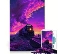 Puzzle a forma di locomotiva retrò per ragazzi, 1000 pezzi, con grafica accattivante, ideale per la collezione artistica (38x52cm)