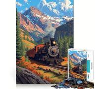Puzzle a forma di locomotiva retrò per ragazzi, 1000 pezzi, gioco di logica e abilità, rilassante, taglio preciso, regalo perfetto (38x52cm)