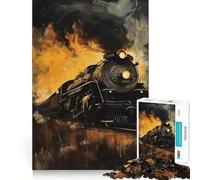 Puzzle a forma di locomotiva retrò per ragazzi, 1000 pezzi, gioco di logica, rilassante, taglio preciso, (38x26cm)