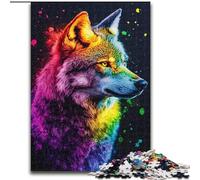 Puzzle a forma di lupo con graffiti per adolescenti, antistress, per ammazzare il tempo in casa e rafforzare l'amore tra coppie (26x38cm)