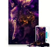 Puzzle a forma di lupo pixelato per adolescenti, 1000 pezzi, gioco per allenare la mente, rilassante, artistico, da assemblare, (38x26cm)