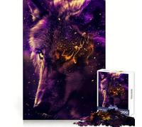 Puzzle a forma di lupo pixelato per adolescenti, 1000 pezzi, gioco stimolante per la mente, rilassante e divertente, taglio preciso, regalo festivo (50x75cm)