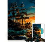 Puzzle a forma di nave da 1000 pezzi per adolescenti, ideale per migliorare la memoria e il tempo libero Pezzo unico con Babbo Natale 38x52cm