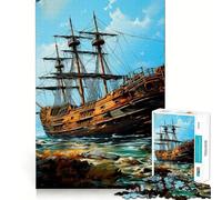 Puzzle a forma di nave da 1000 pezzi per ragazzi, giocattolo intelligente per la casa, taglio preciso, regalo premuroso 38x52cm