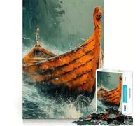 Puzzle a forma di nave vichinga da 1000 pezzi,gioco creativo per sviluppare le capacità cognitive,componenti robusti e facili da tagliare,ideale da portare in viaggio,gioco per allenare la mente