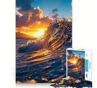 Puzzle a forma di onda oceanica da 1000 pezzi per adulti, gioco di concentrazione e svago per la casa, bordi netti, regalo di Babbo Natale (38x26cm)