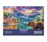 Puzzle a forma di orso, 1000 pezzi, puzzle impossibile, perfetto per il relax, 100% cartone riciclato per adulti e bambini dai 14 anni, 52 x 38 cm, 1000 pezzi