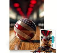 Puzzle a forma di palla da bowling USA,1000 pezzi,gioco di concentrazione mentale,taglio di precisione,bordi lisci,gioco significativo per costruire connessioni (38x26cm)
