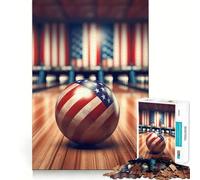 Puzzle a forma di palla da bowling USA per adolescenti,1000 pezzi,gioco di memoria divertente,superficie liscia e senza sbavature,regalo di compleanno,rompicapo (38x26cm)