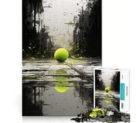 Puzzle a forma di pallina da tennis con riflesso, per adulti, 1000 pezzi, gioco intelligente, per rafforzare i legami familiari, taglio preciso, regalo stagionale 38x26cm