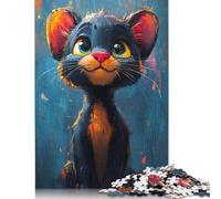 Puzzle a forma di pantera con pittura a olio, giocattolo decompressivo, 100% in cartone riciclato, per adulti e adolescenti, regalo per la festa del papà, 1000 pezzi (26x38 cm)