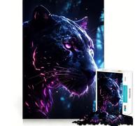 Puzzle a forma di pantera luminosa per ragazzi, 1000 pezzi, gioco di logica fine, morbido, rilassante, bordi puliti, regalo di alta qualità (38x26cm)