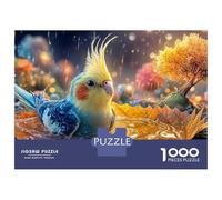 Puzzle a forma di pappagallo, 1000 pezzi, puzzle impossibile, perfetto per il relax, 100% cartone riciclato per adulti e ragazzi, 38 x 26 cm, 1000 pezzi