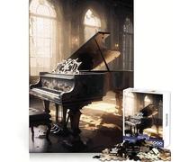 Puzzle a forma di pianoforte colorato da 1000 pezzi per adulti, gioco di logica e senso per il tempo libero, bordi lisci, regalo stagionale (50x75cm)