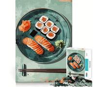 Puzzle a forma di piatto di sushi con bacchette per ragazzi, 1000 pezzi, gioco cognitivo, hobby tranquillo, bordo premium, regalo di Natale 38x52cm