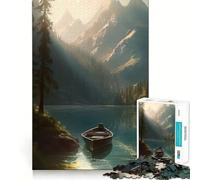 Puzzle a forma di piccola barca da 1000 pezzi per adolescenti, ideale per migliorare la memoria e il tempo libero Pezzo unico con motivo Babbo Natale 38x26cm