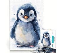 Puzzle a forma di pinguino ad acquerello,1000 pezzi da ricomporre,divertente gioco,tecnologia di taglio laser avanzata,giocattolo per le vacanze al chiuso (38x52cm)