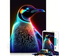 Puzzle a forma di pinguino al neon per adulti, 1000 pezzi, gioco di logica e abilità, antistress, taglio preciso, regalo prezioso (38x52cm)