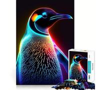 Puzzle a forma di pinguino al neon per ragazzi, 1000 pezzi, gioco per allenare la mente, attività artistica da fare a casa, (38x26cm)