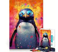 Puzzle a forma di pinguino colorato per adulti, 1000 pezzi, gioco di intelligenza, divertimento rilassante, taglio preciso, lista dei desideri di Babbo Natale (38x26cm)