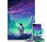 Puzzle a forma di pinguino con luci polari per adulti, 1000 pezzi, gioco di intelligenza e rilassante, decorazione murale di alta qualità (50x75cm)