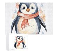 Puzzle a forma di pinguino del fumetto carino 1000 pezzi puzzle personalizzati per adulti foto puzzle per famiglia impegnativo puzzle con borsa portaoggetti decorazione domestica puzzle