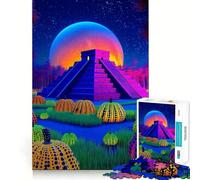 Puzzle a forma di piramide surreale con zucche, 1000 pezzi, giocattolo intelligente per la famiglia, taglio preciso, regalo stagionale 50x75cm
