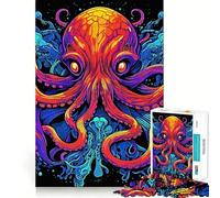 Puzzle a forma di polpo per ragazzi, 1000 pezzi, gioco intelligente per tutta la famiglia, assemblaggio con motivo a tema Babbo Natale (50x75cm)