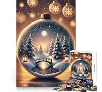 Puzzle a forma di ponte con decorazioni invernali per ragazzi, 1000 pezzi, per il benessere mentale, rilassante e divertente, con incastro perfetto, (50x75cm)
