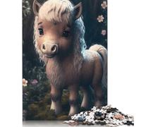 Puzzle a forma di pony con materiali ecologici, 100% in cartone riciclato, per bambini adulti, regalo di Natale, 1000 pezzi (26x38 cm)