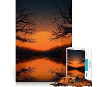 Puzzle a forma di ramo d'albero Silhouette per adolescenti, 1000 pezzi, gioco per esercizi mentali, attività per la casa, taglio di precisione, decorazione murale 38x52cm