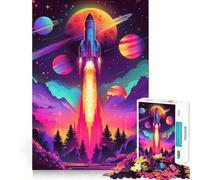Puzzle a forma di razzo spaziale per adulti, 1000 pezzi, gioco di logica, divertente da assemblare, taglio preciso, regalo memorabile 50x75cm