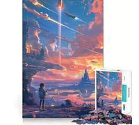 Puzzle a forma di razzo spaziale per adulti, 1000 pezzi, Smart Reason Toy Group, bordo liscio, opera d'arte 38x52cm