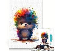 Puzzle a forma di riccio arcobaleno per adulti, 1000 pezzi, rompicapo, per il tempo libero a casa, da assemblare, regalo di compleanno (38x26cm)