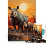 Puzzle a forma di rinoceronte per ragazzi, 1000 pezzi, gioco rilassante, evasione, bordi precisi, (50x75cm)