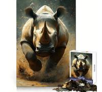 Puzzle a forma di rinoceronte per ragazzi, 1000 pezzi, memoria nitida, rilassante, divertente, bordi precisi, regalo stagionale (38x26cm)