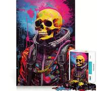 Puzzle a forma di scheletro astronauta da 1000 pezzi per ragazzi, giocattolo intelligente per la casa, taglio preciso, regalo premuroso 38x26cm