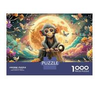 Puzzle a forma di scimmia, 1000 pezzi, puzzle impossibile divertente, impegnativo e complicato, 100% cartone riciclato per adulti, 38 x 26 cm, 1000 pezzi
