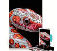 Puzzle a forma di serpente rosso e bianco per adulti, 1000 pezzi, gioco di logica antistress, taglio di precisione, regalo per le festività (38x52cm)