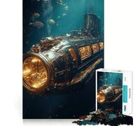 Puzzle a forma di sottomarino steampunk per adulti, 1000 pezzi, gioco di allenamento mentale, divertente da costruire insieme, taglio di precisione, 50x75cm
