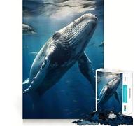 Puzzle a forma di squalo balena,1000 pezzi,gioco per lo sviluppo delle capacità cognitive,superficie liscia e priva di sbavature,rilassante attività di gruppo al chiuso (38x52cm)