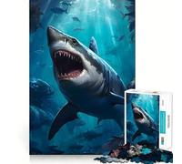 Puzzle a forma di squalo balena da 1000 pezzi,divertente da giocare,senza sbavature,con pezzi ben tagliati,portatile e adatto ai viaggi (50x75cm)