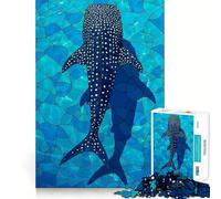 Puzzle a forma di squalo balena da 1000 pezzi,gioco di abilità mentale,incastro stabile,parti che non si spostano,passatempo divertente per i lunghi weekend (50x75cm)