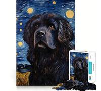 Puzzle a forma di stella con cane di Terranova per ragazzi, 1000 pezzi, gioco per allenare la mente, attività da fare a casa, assemblaggio artistico, (38x52cm)