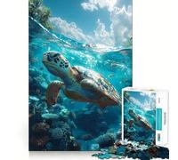 Puzzle a forma di tartaruga tropicale sottomarina,1000 pezzi,gioco cognitivo divertente,taglio di alta precisione, alleviare lo stress (50x75cm)