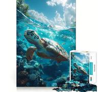 Puzzle a forma di tartaruga tropicale sottomarina,1000 pezzi,gioco di costruzione che mette alla prova la concentrazione,montaggio sicuro e stabile,divertimento in casa durante le vacanze (38x52cm)