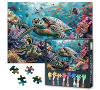Puzzle a forma di tartarughe marine, 1000 pezzi, per adulti - Marina Mondo subacqueo, arte sfidante Premium Puzzle con motivo 50 x 70 cm