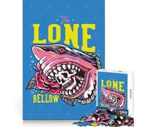 Puzzle a forma di teschio di squalo di Lone Bellow per adolescenti, 1000 pezzi, esercizio per la mente, rilassante, taglio di precisione, regalo festivo (50x75cm)